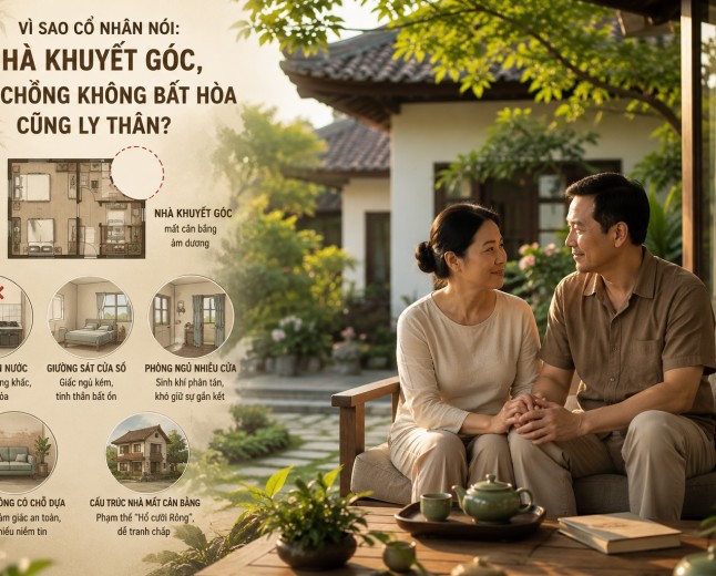 Vì sao cổ nhân nói: “Nhà khuyết góc, vợ chồng không bất hòa cũng ly thân”?
