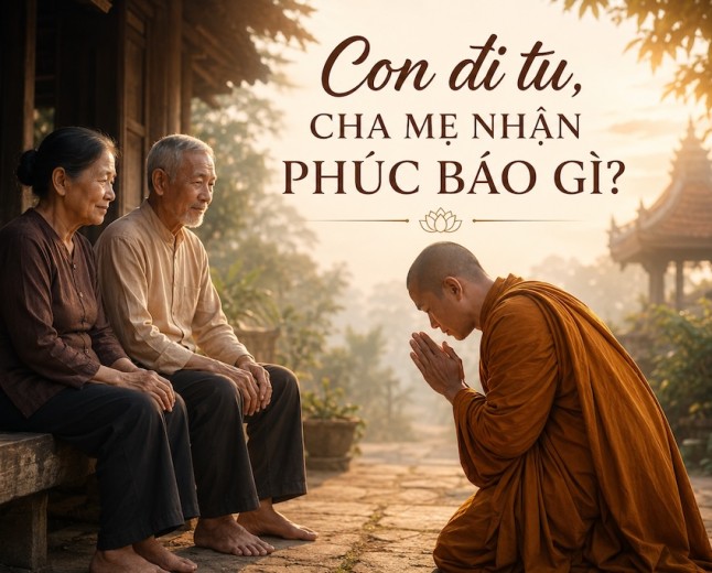 Con đi tu, cha mẹ nhận phúc báo gì? Một góc nhìn sâu sắc từ lời Phật dạy